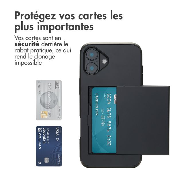 imoshion Coque arrière avec porte-cartes iPhone 16 Plus - Noir