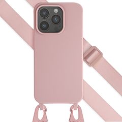 Selencia Coque silicone avec cordon amovible iPhone 15 Pro - Sand Pink