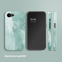 Selencia Coque arrière Vivid avec MagSafe Apple iPhone 16e - Marble Grayed Jade