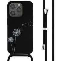 imoshion Coque design en silicone avec cordon iPhone 15 Pro - Dandelion Black