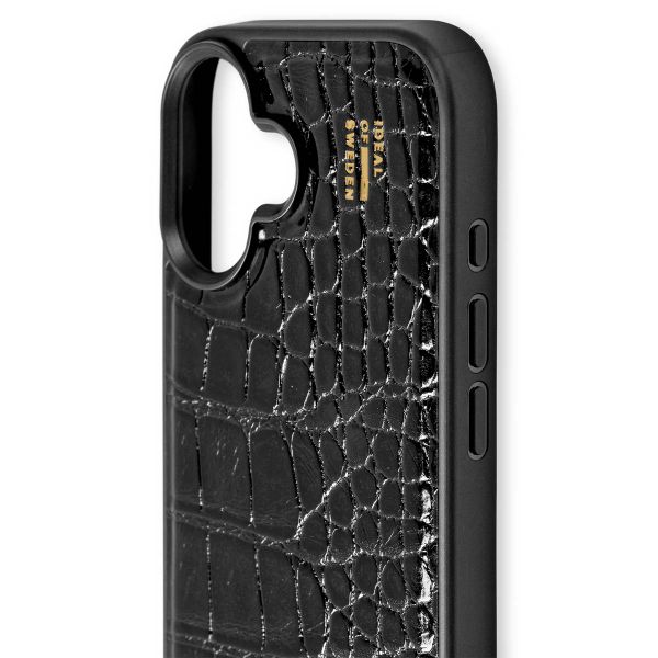 iDeal of Sweden Coque Vegan Leather iPhone 16 - Black Croco