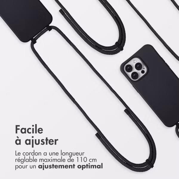 imoshion Coque arrière Color avec cordon amovible et MagSafe Apple iPhone 14 Pro Max - Noir