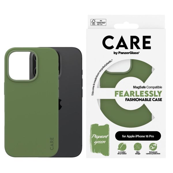 CARE by PanzerGlass Coque Fashion MagSafe Apple iPhone 16 Pro - Green
