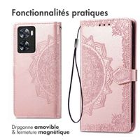 imoshion Etui de téléphone portefeuille Mandala Oppo A57(s) - Rose Dorée