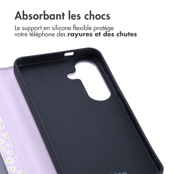 imoshion Étui de télephone portefeuille Design Samsung Galaxy S25 - White Daisy
