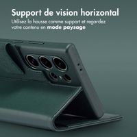 Accezz Étui de téléphone portefeuille en cuir 2-en-1 avec MagSafe Samsung Galaxy S24 Ultra - Cedar Green