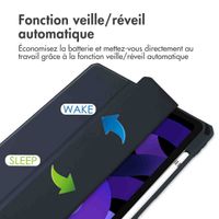 imoshion Coque tablette rigide Trifold iPad Air 11 pouces (2025) M3 / (2024) M2 / Air 5 (2022) / Air 4 (2020) - Bleu foncé