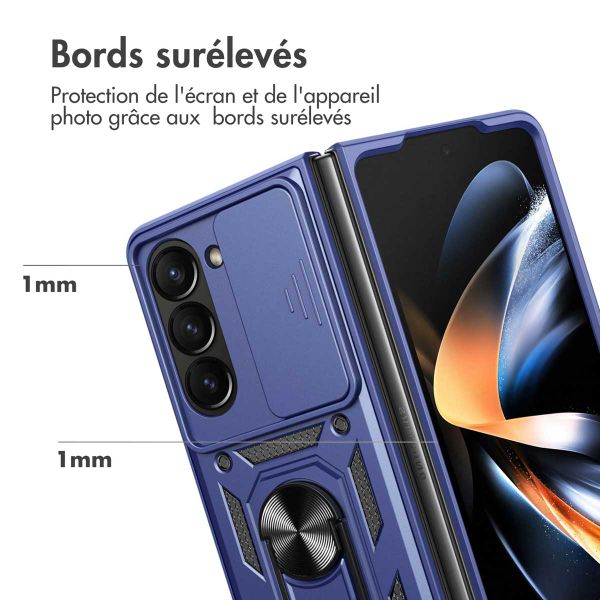 imoshion Coque arrière Rugged avec anneau Samsung Galaxy Z Fold 5 - Bleu foncé