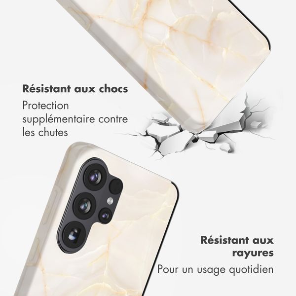 Selencia Coque arrière Vivid Samsung Galaxy S26 Ultra - Golden Beige Marble