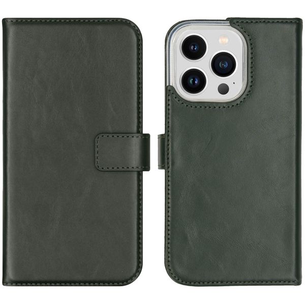 Selencia Étui portefeuille en cuir véritable Apple iPhone 14 Pro - Vert