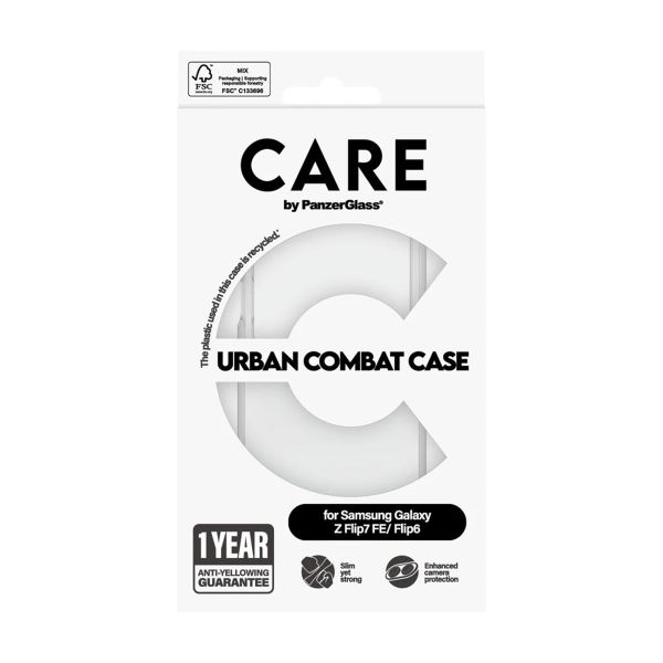 CARE by PanzerGlass Coque Urban Combat Samsung Galaxy Z Flip 6 / Flip 7 FE - Transparent