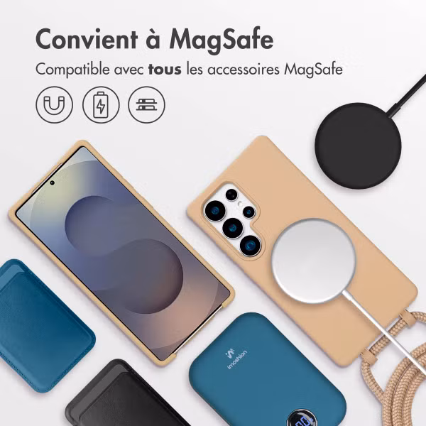 imoshion Coque arrière Color avec cordon amovible et MagSafe Samsung Galaxy S25 Ultra - Beige