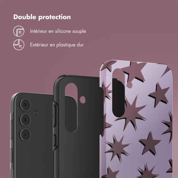 Selencia Coque arrière Vivid Tough Samsung Galaxy A55 - Stars Plum Lilac