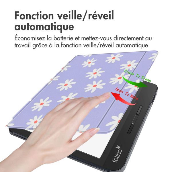 imoshion Design Slim Hard Sleepcover avec support Tolino Vision 5 - Flowers Distance