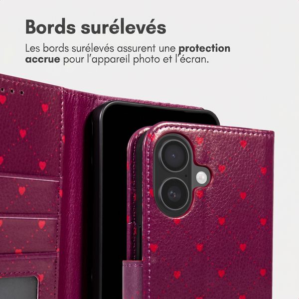 imoshion Étui de télephone portefeuille Design Apple iPhone 17 - Crush Check Coral Dust