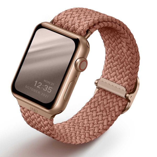 Uniq Bracelet tressé Aspen Apple Watch Series 1 t/m 9 / SE (38/40/41 mm) | Series 10 / 11 (42 mm) - Grapefruit Pink