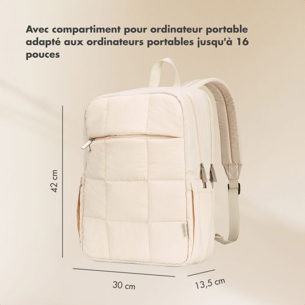 Selencia Sac à dos ordinateur portables Vaya Puffy 16 pouces - Soft Ivory