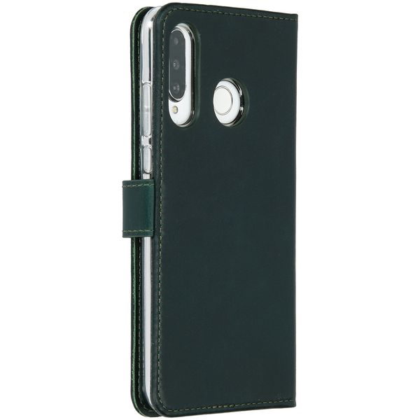 Selencia Étui portefeuille en cuir véritable Huawei P30 Lite - Vert