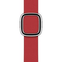 Apple Bracelet Leather Band Modern Buckle Apple Watch Series 1 t/m 9 / SE (38/40/41 mm) | Series 10 / 11 (42 mm) - Taille S - Scarlet Red