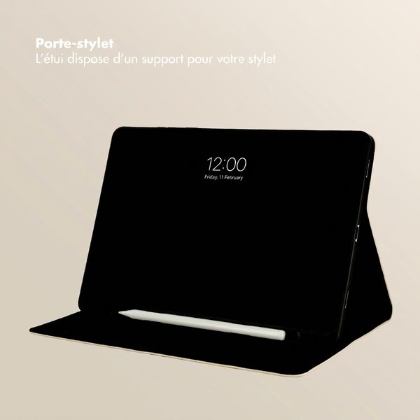 Selencia Coque tablette Sabi avec imprimé léopard Samsung Galaxy Tab S11 - Soft Ivory