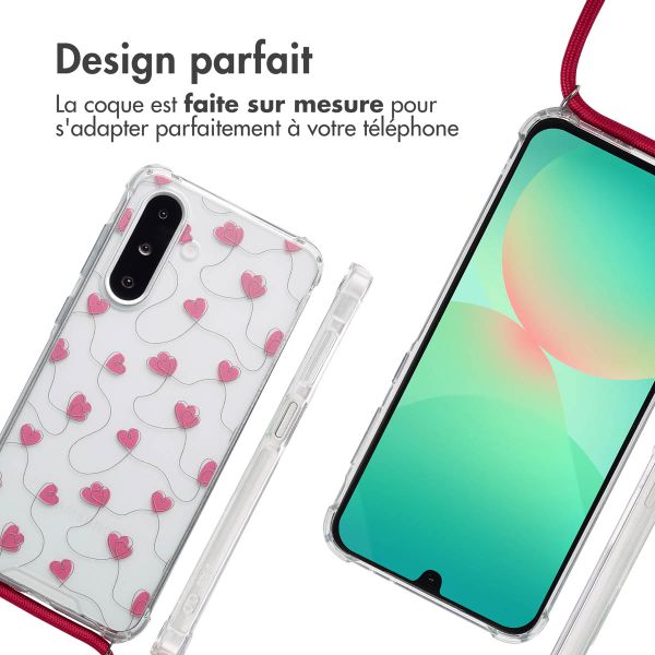 imoshion Coque Design avec cordon Samsung Galaxy A26 - Dusty Rose Connected Hearts