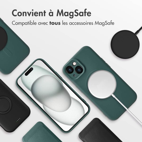 imoshion Coque Couleur avec MagSafe iPhone 15 - Vert foncé