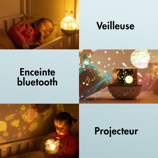 imoshion Projecteur Veilleuse Dreamlight avec Haut-parleur - 10 Rouleaux de Projection - Blanc