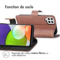 imoshion Étui de téléphone portefeuille Luxe Samsung Galaxy M22 / A22 (4G) - Brun