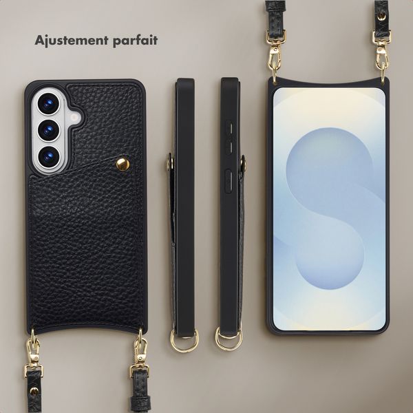 Selencia Coque de télephone Nova avec cordon et porte-cartes Samsung Galaxy S26 - Noir