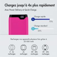 imoshion Batterie externe - 20.000 mAh - Quick Charge et Power Delivery - Rose vif