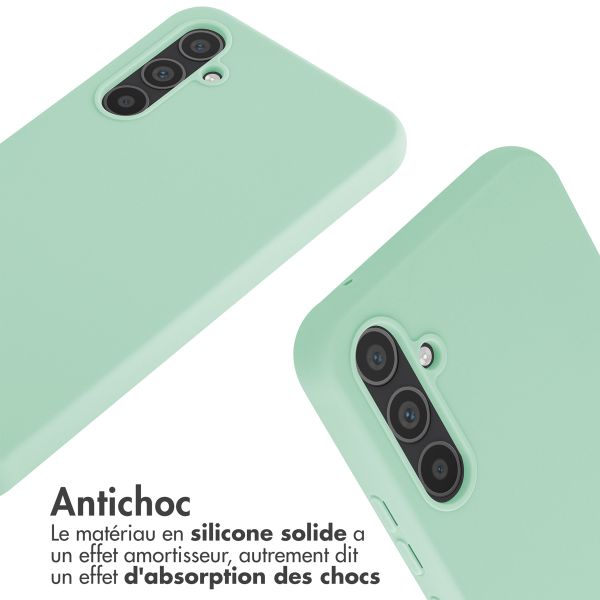 imoshion ﻿Coque en silicone avec cordon Samsung Galaxy A34 (5G) - Menthe verte