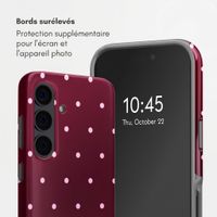Selencia Coque arrière Vivid avec MagSafe Samsung Galaxy S24 - Happy Dots Burgundy