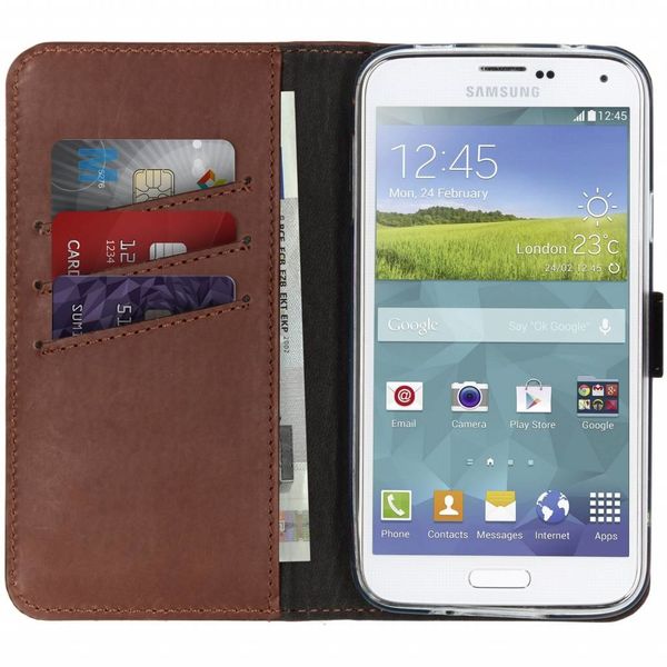 Selencia Étui de téléphone portefeuille en cuir véritable Galaxy S5 (Plus) / Neo