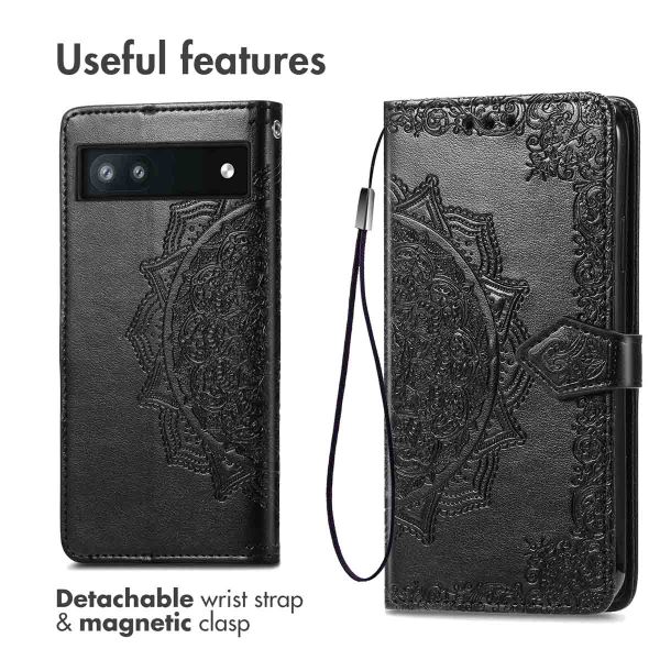 imoshion Etui de téléphone portefeuille Mandala Google Pixel 6a - Noir