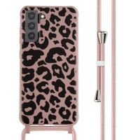 imoshion Coque design en silicone avec cordon Samsung Galaxy S21 FE - Animal Pink