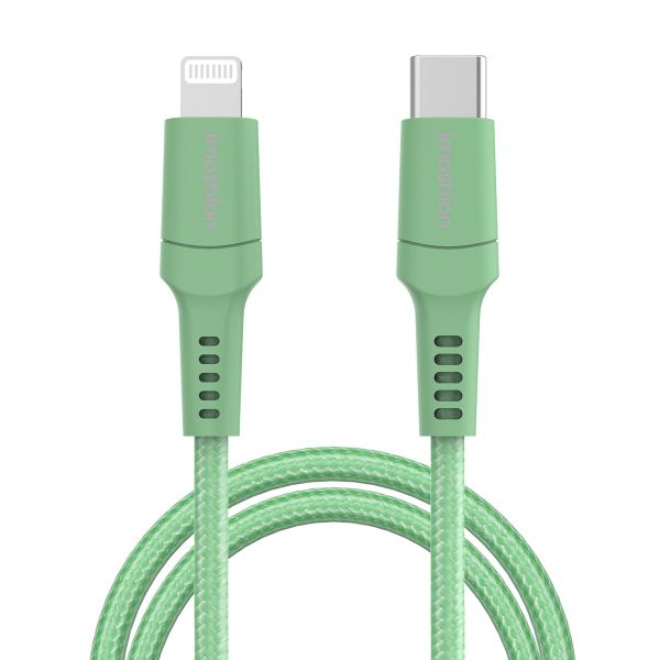 imoshion ﻿Câble Lightning vers USB-C - Non MFi - Textile tressé - 2 mètre - Vert