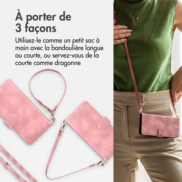 imoshion Etui de télephone portefeuille avec cordon Motorola Moto G77 - Rose