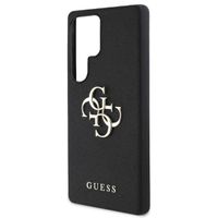 Guess Coque 4G Metal Logo Saffiano Samsung Galaxy S25 Ultra - Noir
