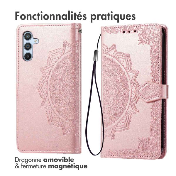 imoshion Etui de téléphone portefeuille Mandala Samsung Galaxy A56 - Rose Dorée