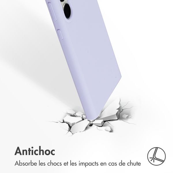 Accezz Coque Liquid Silicone Samsung Galaxy S23 Ultra - Violet