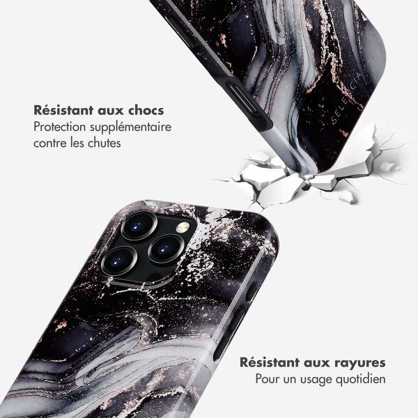 Selencia Coque arrière Vivid avec MagSafe Apple iPhone 16 Pro - Chic Marble Black