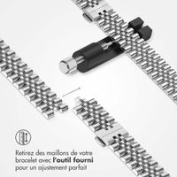 Selencia Bracelet Metallique Jubilee Apple Watch Series 1 t/m 9 / SE (38/40/41 mm) | Series 10 / 11 (42 mm) - Argent