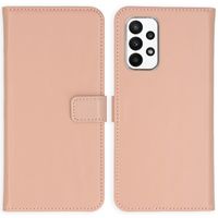 Selencia Étui de téléphone portefeuille en cuir véritable Samsung Galaxy A23 (5G) - Dusty Pink