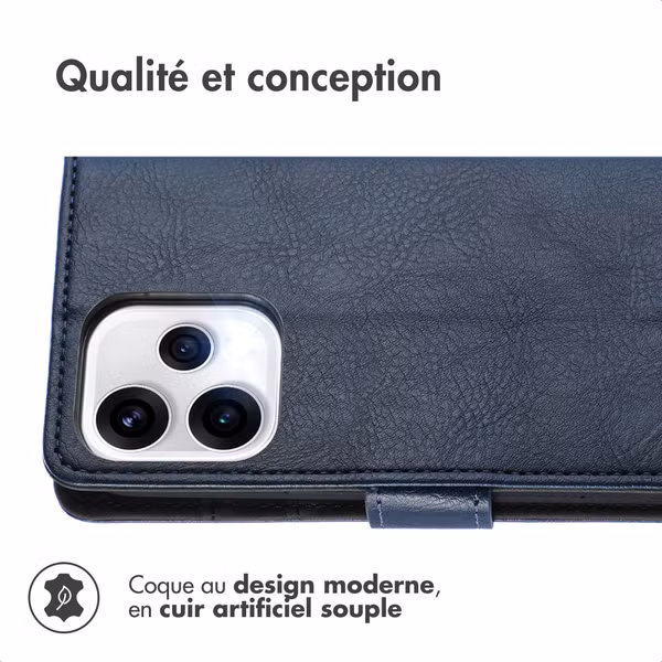 imoshion Étui de télephone portefeuille de luxe Oppo Reno15 (5G) - Bleu foncé