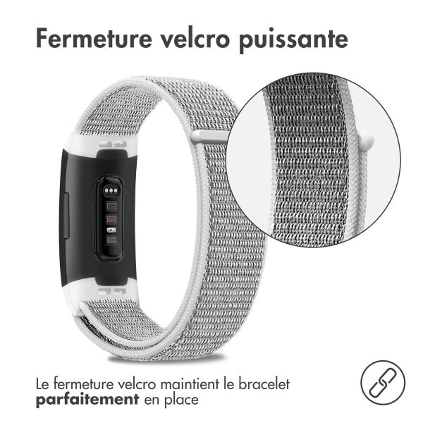 imoshion Bracelet en nylon Fitbit Charge 3 / 4 - Gris clair