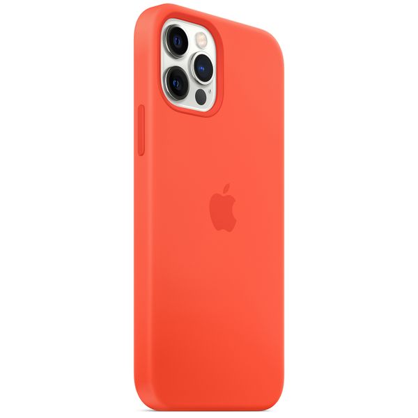 Apple Coque en silicone MagSafe iPhone 12 (Pro) - Electric Orange