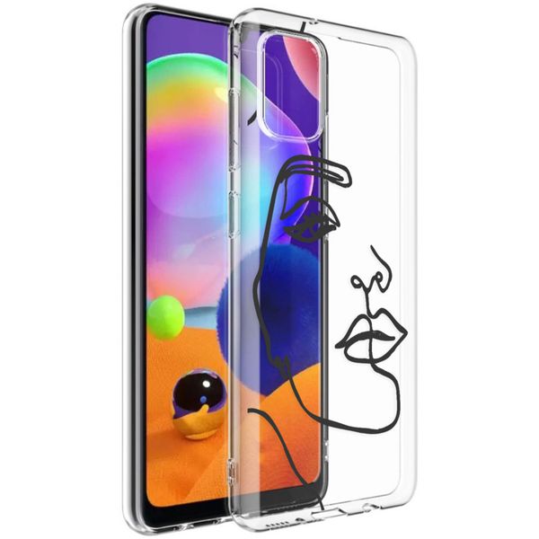 imoshion Coque Design Samsung Galaxy A31 - Visage abstrait - Noir