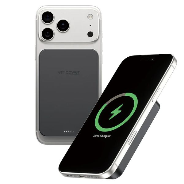 Empower by PanzerGlass Empower Bank Powerbank 10 000 mAh - Powerbank sans fil - MagSafe et Qi2 - Space Black