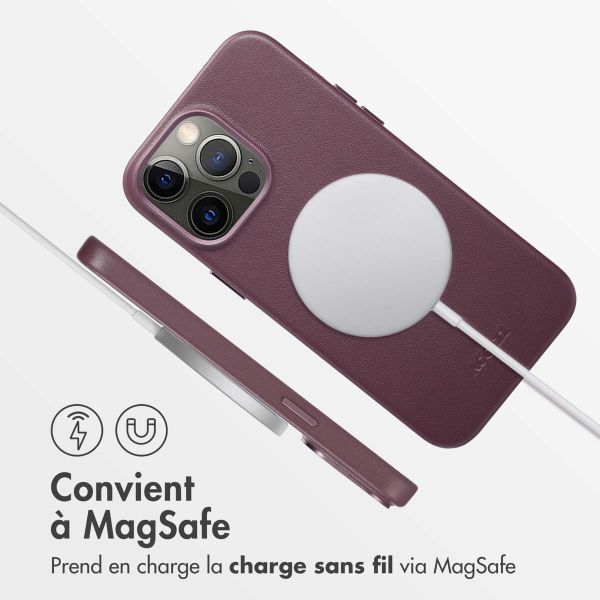 Accezz Coque arrière en cuir avec MagSafe iPhone 14 Pro Max - Heath Purple