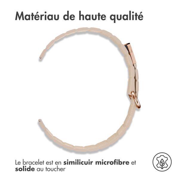 imoshion Bracelet en cuir magnétique - Connexion universelle de 22 mm - Beige